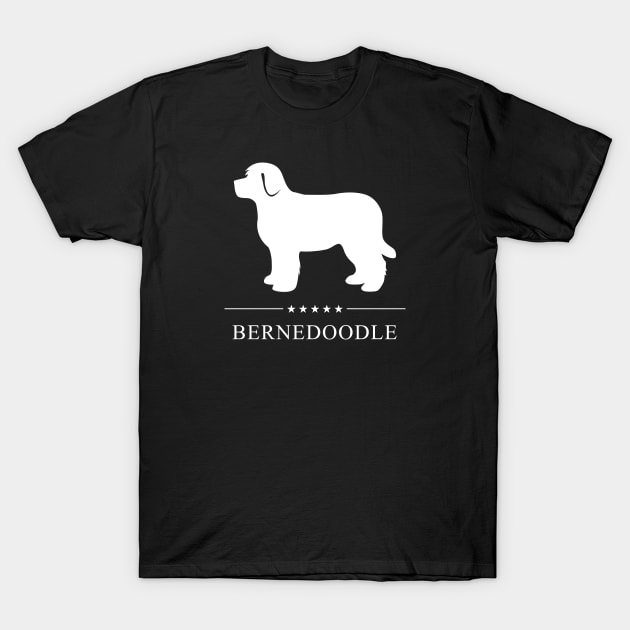 Bernedoodle White Silhouette T-Shirt by millersye